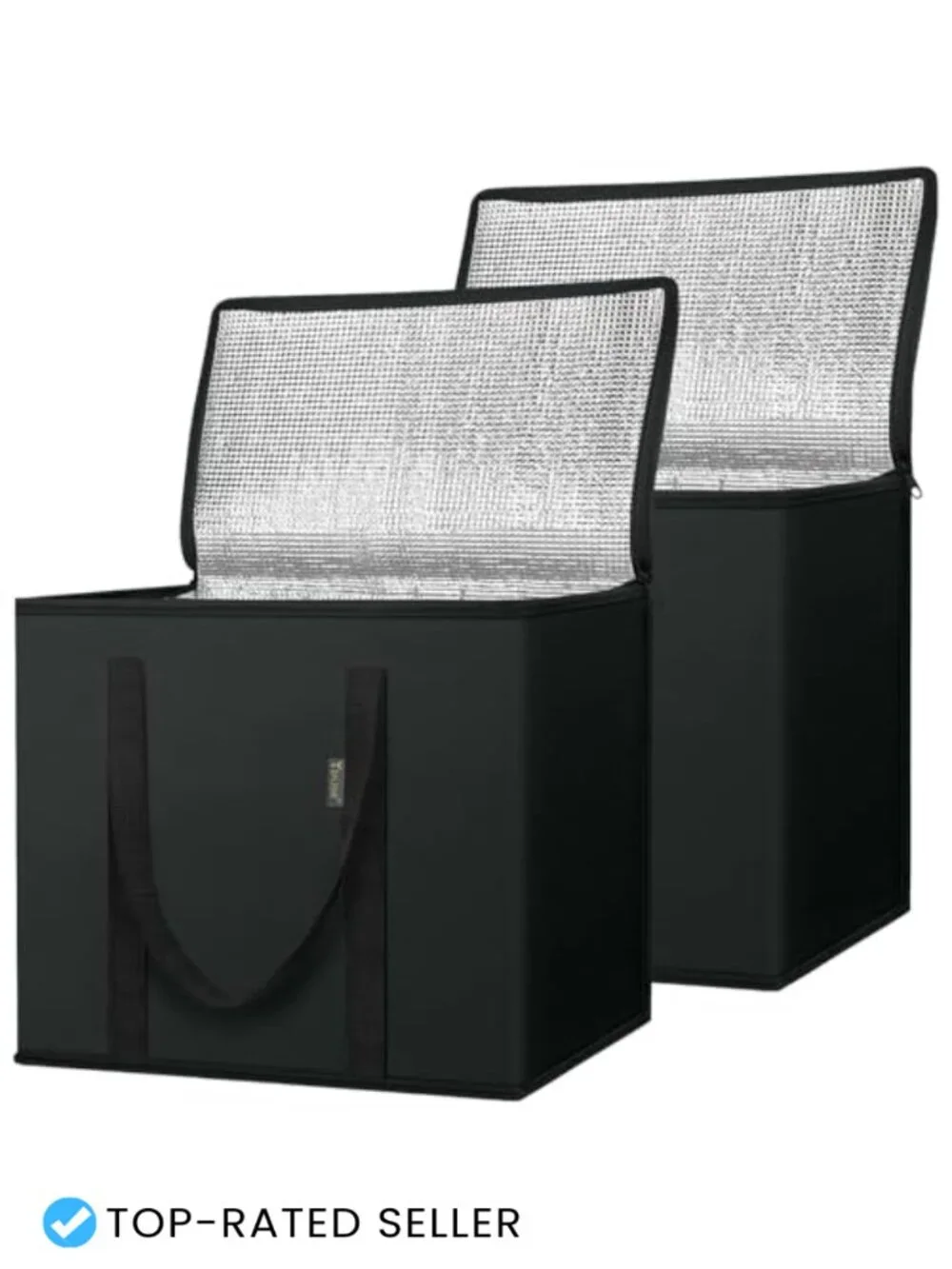 Insulated Reusable Grocery Bags, Collapsible Cooler Bag, Heavy Duty Large, 2